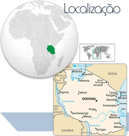Localização Tanzânia